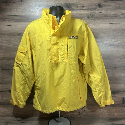 Vintage Chaps Ralph Lauren Mens 1/4 Zip Jacket  Yellow Size Large  Fast Shipping - Image 1 of 4