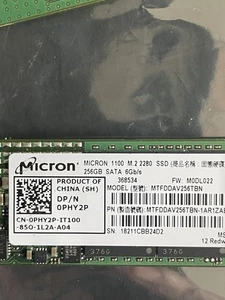 MTFDDAV256TBN 256GB Ultra Speed Micron M.2 SATA SSD - Picture 1 of 1