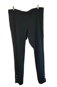 Gap Sz XL Women's Black Pants Buttons On Legs Side Zipper - Picture 1 of 10