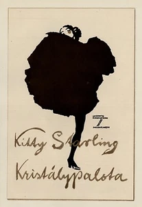 Kitty Starling Dancer anuncio húngaro Ludwig Hohlwein 1926 impresión fotográfica sepia - Imagen 1 de 2