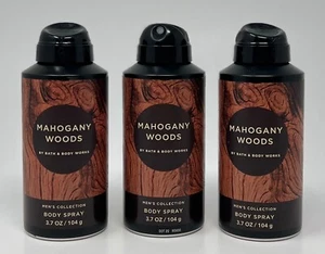 3 BATH & BODY WORKS MAHOGANY WOODS MEN'S COLLECTION ALL OVER BODY SPRAY COLOGNE - Picture 1 of 7