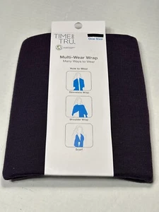 time & tru womens multi wear wrap shawl ONE SIZE osfm new with tags purple - Picture 1 of 2