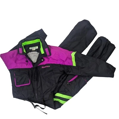 Vintage Obermeyer Ski Suit Mens XL 80s 90s Snow Pink Green Black - Image 1 of 4