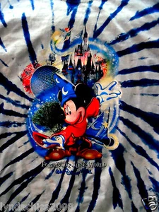 WALT DISNEY WORLD Shirt Tie-dye blue! (Size L) - Picture 1 of 4