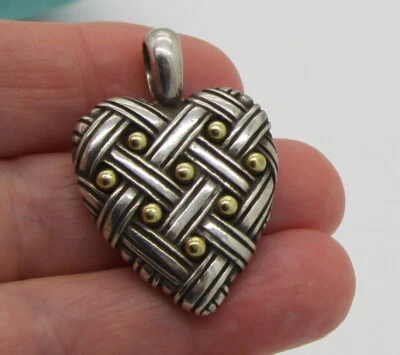 Colgante Estate Grande Scott Kay Oro Amarillo 18K Plata de Ley Corazón 15.1 Gramos Foto 1 de 4