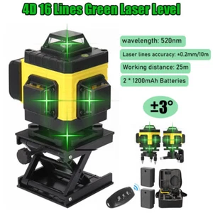 4D 16 Lines Green Laser Level Self Leveling 360° Cross Line Measure Tool O4V6 - Picture 1 of 11
