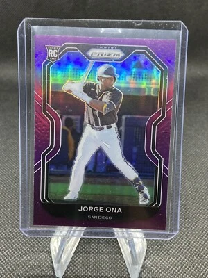 2021 Panini Prizm Jorge Ona Tier 3 Rookie Purple Prizm #209 San Diego Padres - Image 1 of 2