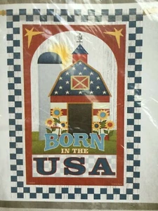 Large Double Sided Outdoor Garden Flag by Carson: Born in the USA, 28x40 inch - Picture 1 of 6
