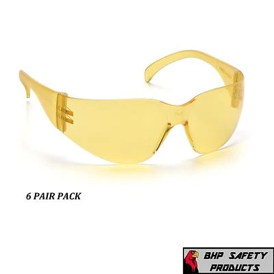 (6 PARES) ÓCULOS DE SEGURANÇA LENTES ÂMBAR PYRAMEX INTRUSO CAMPO DE TIRO S4130S Z87+ - Imagem 1 de 4
