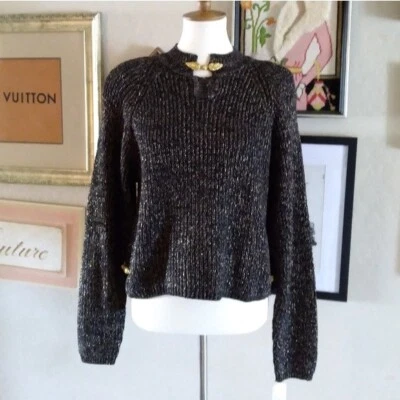 Suéter Vintage Chaus Oro Brillo Simulado Cuello Alto Foto 1 de 4