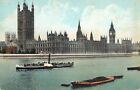 London Thames Navigation And Sailing Sunset Parliament Coal Barge Paddle Steamer