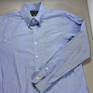 Camisa Lauren Ralph Lauren Calce Clásico Mangas Largas 16.5 36/37 Blanco Azul Rayas - Imagen 1 de 6