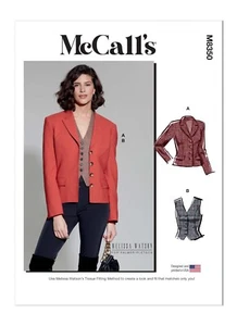 Abrigo Chaqueta Blazer Chaleco Patrón Costura McCalls 8350 11618 Miss Talla 14-22 - Imagen 1 de 3