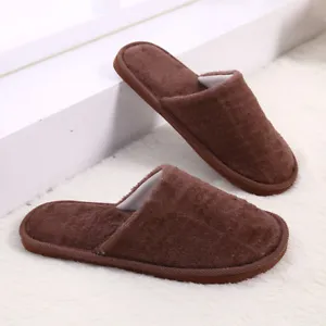 Men Long Cotton Slippers Home Indoor Shoes Winter Warm Slippers  - Picture 1 of 9