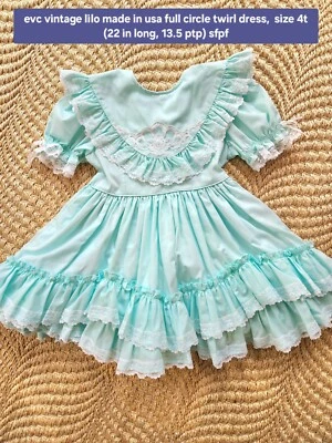 Vestido De Colección Lilo California Con Volantes En Niveles Concurso Círculo Completo Giro Como Nuevo 4t Foto 1 de 4