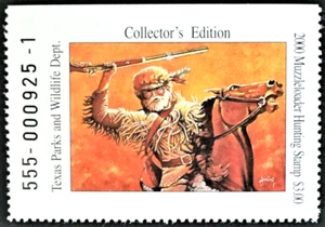 2000 Texas Vorderlader Briefmarke, Collector's Edition - Bild 1 von 2