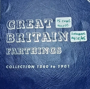 GB Farthings 1860-1901 in Whitman Folder INCOMPLETE 15 aUNC coins (45 missing) - Picture 1 of 6