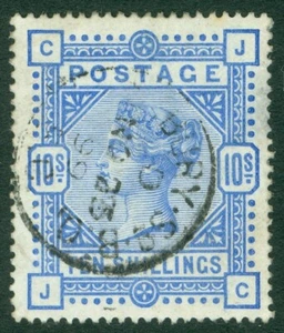 SG 183 10/- ultramarino. Usado fino, buen color y centrado. Pequeño reverso... - Imagen 1 de 2