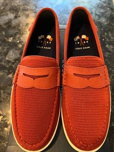 Mocasín tejido Cole Haan Nantucket rojo ocre talla 10M - Imagen 1 de 3