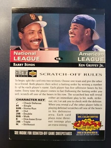 1994 Upper Deck Collectors Choice SCRATCH GAME Ken Griffey Jr Barry Bonds  - Bild 1 von 2