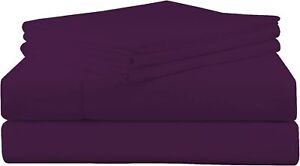 Pointehaven 200 GSM 100% Cotton Flannel Sheet Set, Twin, Plum - Warm & Cozy - Pr