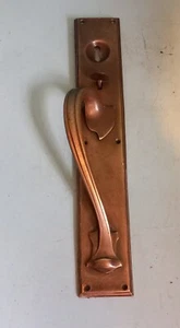 ORIGINAL SOLID BRASS BRONZE DOOR HANDLE ART NOUVEAU VICTORIAN HOTEL PUB LATCH  - Picture 1 of 6