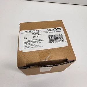 Brand New West Brass Trim Kit for Cable Drive Bath Waste Polished Chrome D50T-26 - Picture 1 of 5