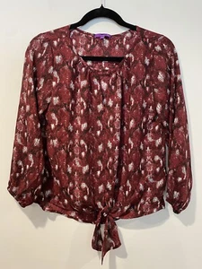 NEW Stitch Fix Tie Front Blouse Womens XS Workwear Travel Lightweight Career - Picture 1 of 7