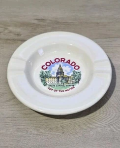 Vintage Colorado Souvenir Ceramic Ashtray ~ Top Of The Nation Joints Roaches - Picture 1 of 10