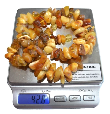 ✅53cm = 43gr RUSSIAN SOVIET BALTIC AMBER BEAD NECKLACE 琥珀 BRACELET STONE PENDANT - Image 1 of 4