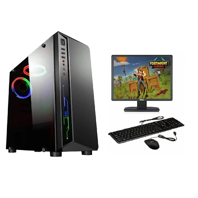 Gaming PC Bundle Quad Core i5 Computer 16GB RAM 1TB Windows 10 2GB GT710 WiFi UK - Image 1 of 4