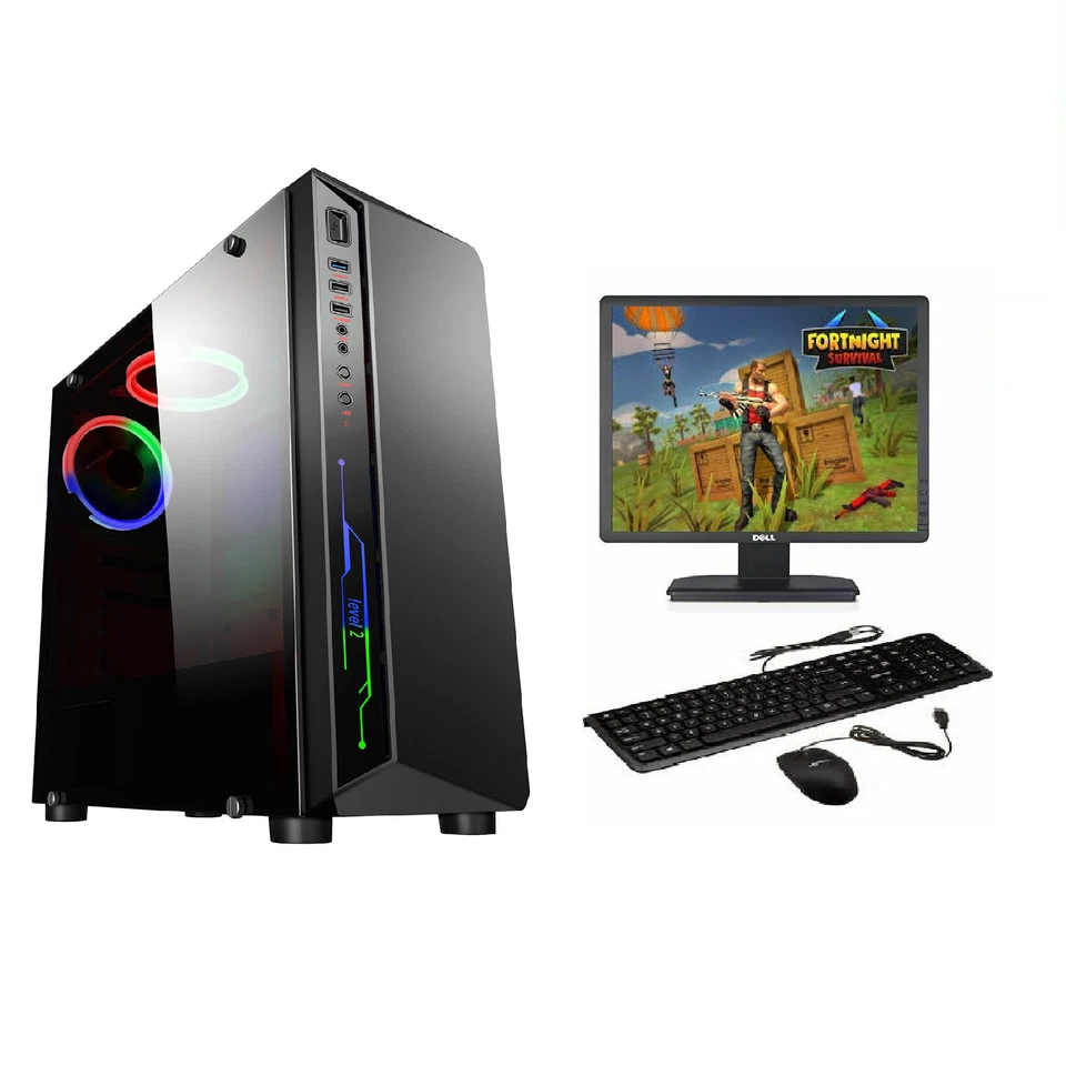 Gaming PC Bundle Quad Core i5 Computer 16GB RAM 1TB Windows 10 2GB GT710 WiFi UK - Image 1 of 4