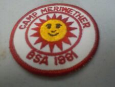 Columbia Pacific Council:  1981 Camp Merriwether Patch red boder