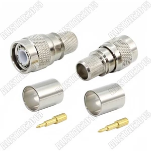 10x TNC Crimp Male Plug RF Connector For LMR400 RG8 RG213 RG214 RF Coaxial Cable - Picture 1 of 5