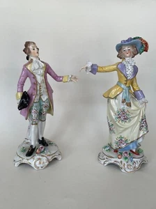 Pair of Sitzendorf Porcelain Figurines - Dresden - Picture 1 of 7
