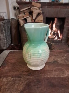 Vintage Large Green Jug with Horizontal Ribbed Design - 25 cm - Picture 1 of 6