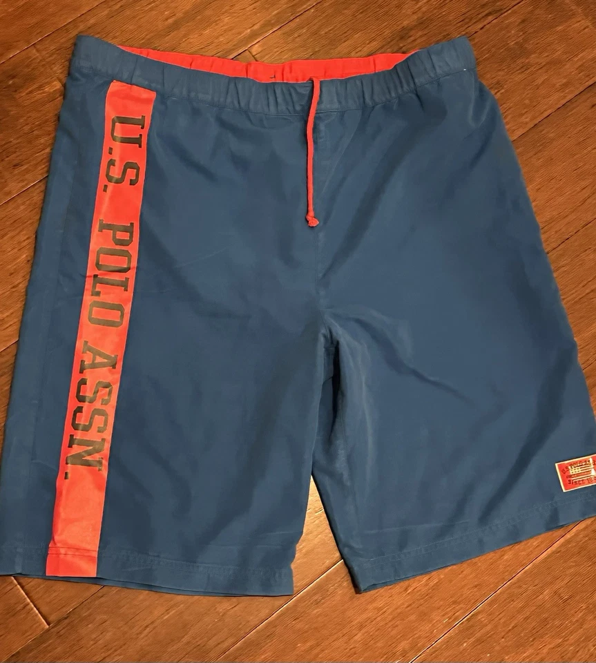 U.S. Polo Assn. Bañador XL azul rojo forrado de malla para hombre Foto 1 de 4