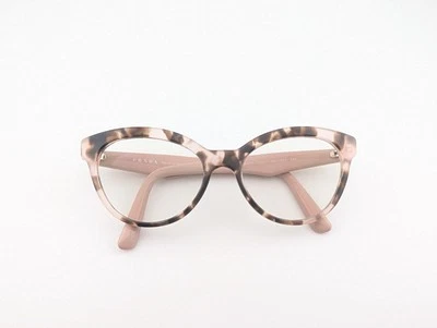 Prada Eyeglasses Frames Only, VPR 11R ROJ-1O1, 52-17-140, Pink/Brown, Italy - Image 1 of 4