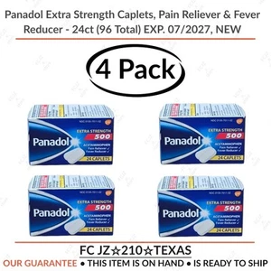 4x - Panadol Extra Strength Caplets, Pain Reliever & Fever Reducer - 24ct Each - Picture 1 of 7
