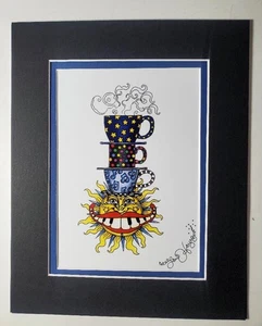 Jamie Hayes "Good Morning New Orleans" matted Coffee print, piano mouth sun - Picture 1 of 1