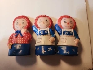 VINTAGE KNICKERBOCKER RAGGEDY ANN & ANDY PVC FINGER PUPPETS (3). 1972 - Picture 1 of 5