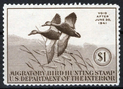 US RW7 MNH VF $1 sepia Black Mallards Duck Revenue Zayix Stamps 0225MAR0025 - Image 1 of 2