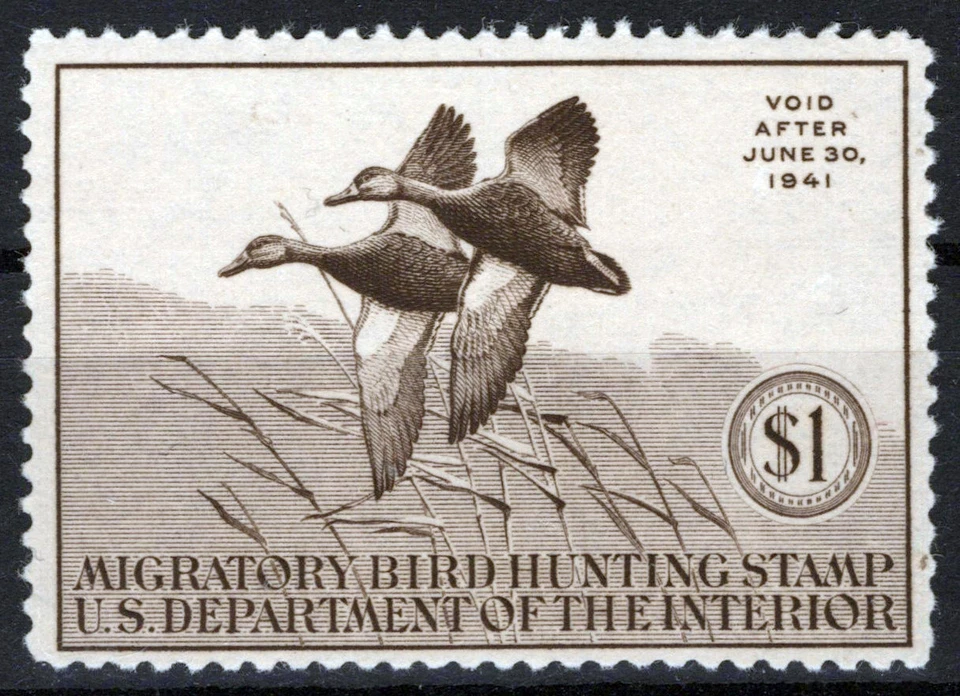 US RW7 MNH VF $1 sepia Black Mallards Duck Revenue Zayix Stamps 0225MAR0025 - Image 1 of 2