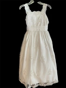 Cinderella Girls Flower Girl Dress Communion White Formal Dress Size 10 Sequin - Picture 1 of 20
