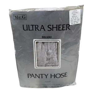 Vtg Mr G Ultra Sheer Deluxe Pantyhose 100% Nylon Crystal Gray 125-150 Lbs Size M - Picture 1 of 2