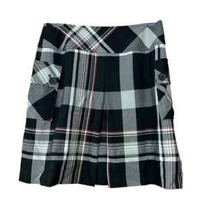 Loft Black Plaid Mini Skirt Women Sz 0 - Picture 1 of 5