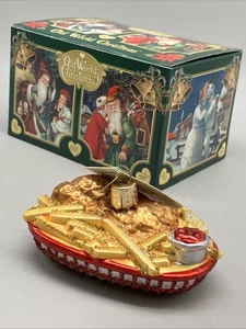 Old World Christmas CHICKEN BASKET (32571) Glass Ornament w/ OWC Box - Picture 1 of 6