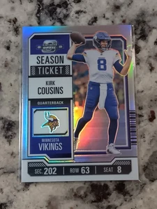Biglietto Stagione Kirk Cousins 2023 Optic Contenders Silver Prizm Vikings #37 - Foto 1 di 2