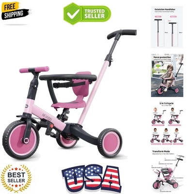 Triciclo para niños pequeños 1-3, bicicleta para niños pequeños, triciclo 5 en 1 con mango de empuje, Chris... Foto 1 de 4