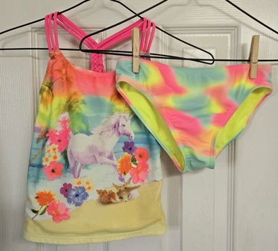 Girls Wonder Nation 2 Piece Swimsuit, Tankini & Bikini Bottom, Size M (7-8) - Image 1 of 4